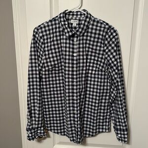 Women’s J Crew Factory Navy Checked Blouse